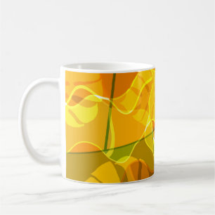 TAZA DE CAFÉ HOJAS TROPICALES ABSTRACTAS