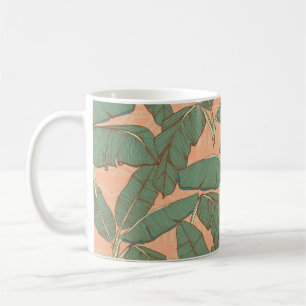 Taza De Café Hojas tropicales de palmera fondo transparente