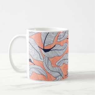 Taza De Café Hojas tropicales, hojas de la jungla sin soldadura