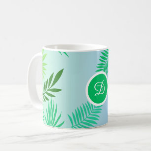 Taza De Café hojas tropicales modernas de mediados de siglo