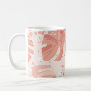 Taza De Café Hojas tropicales: patrón de cosecha a mano.