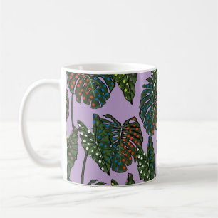 Taza De Café Hojas tropicales patrón sin fisuras en pop colorid