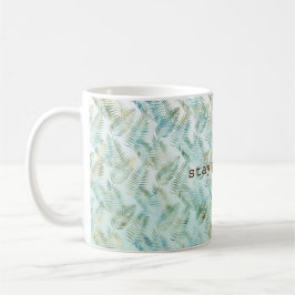Taza De Café Hojas tropicales verde acuático dorado