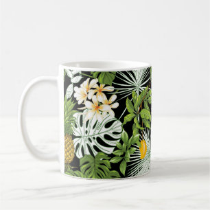 Taza De Café Hojas tropicales y frutos sin fisuras