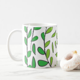 Taza De Café Hojas verdes de color de agua