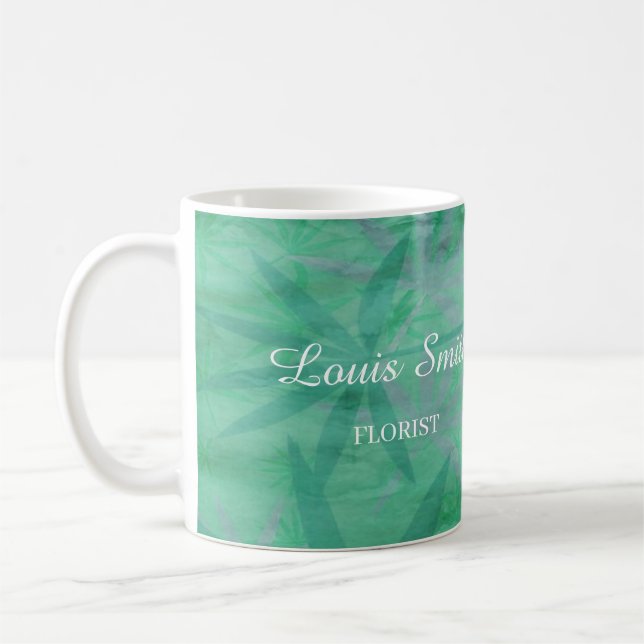Taza De Café Hojas verdes decorativas (Izquierda)