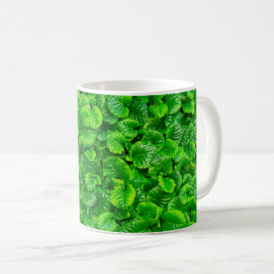 Taza De Café Hojas Verdes Lujuriosas