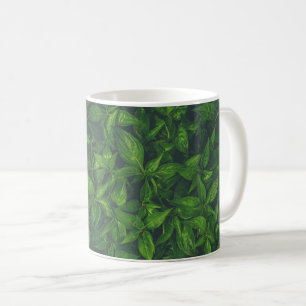 Taza De Café Hojas Verdes Profundas