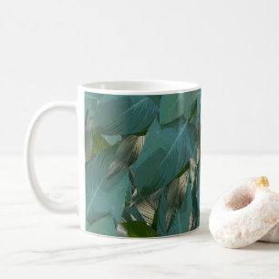 Taza De Café Hojas verdes tropicales