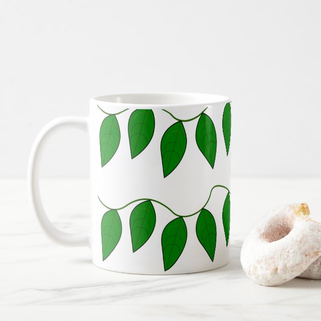 Taza De Café Hojas verdes tropicales (Con donut)