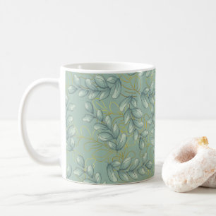 Taza De Café Hojas verdes y doradas