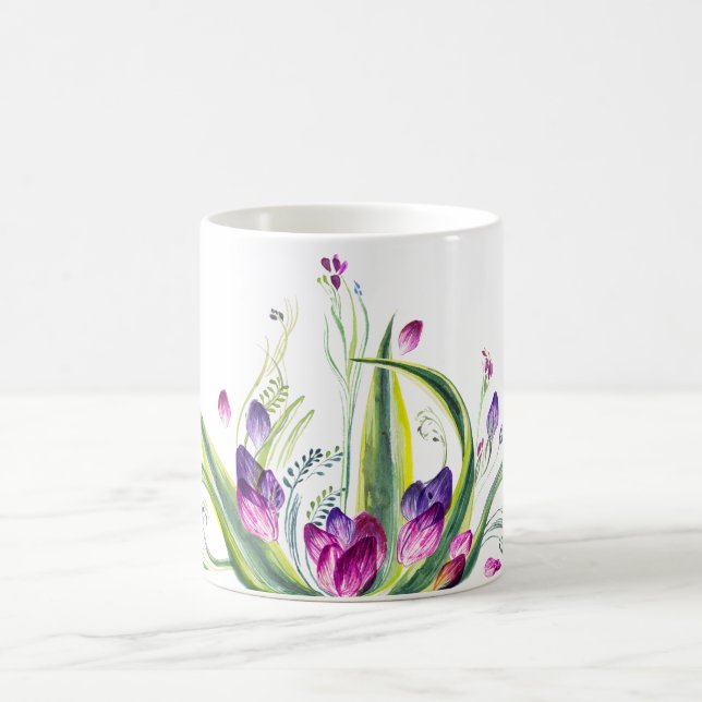 Taza De Café Hojas y flores tropicales para el teatime (Centro)