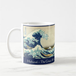 Taza De Café Hokusai – La Gran Ola – Texto Personalizado