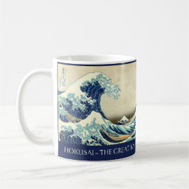 Taza De Café Hokusai – La Gran Ola – Texto Personalizado