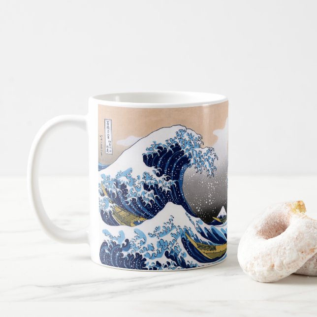 Taza De Café Hokusai , “ The Great Wave off Kanagawa ” コーヒーマグカッ (Con donut)