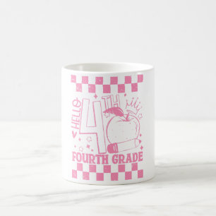 Taza De Café Hola, 4° Grado De Vuelta Al Maestra Rosa