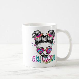 Taza De Café Hola 5to Quinto Grado Moño Desordenado Ck De Regre