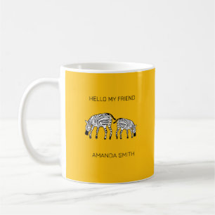 Taza De Café Hola amiga Cute Kenyan African Zebras