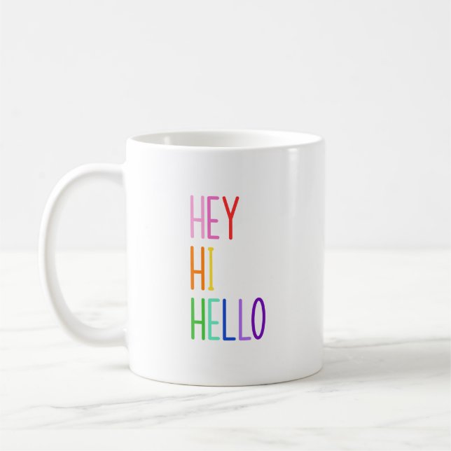 Taza De Café Hola Arcoíris (Izquierda)