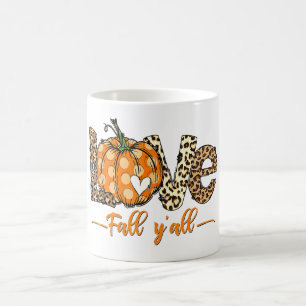 Taza De Café Hola Cae Calabaza De Oro Caída Y Todos El Amor Leo