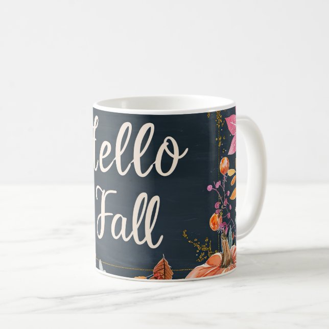Taza De Café Hola Caída con flores (Anverso derecho)