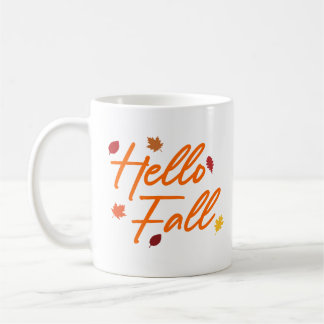 Taza De Café Hola Caída Otoño Foliage de hojas de arce