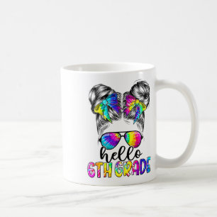Taza De Café Hola Chica de 6º Grado Pelo Despeinado Ck Para Col