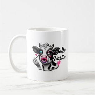 Taza De Café Hola Darlin Cute Sassy Cow - Lilos de barrido