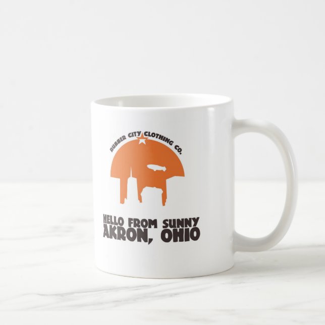 Taza De Café Hola de Akron soleada Ohio (Derecha)