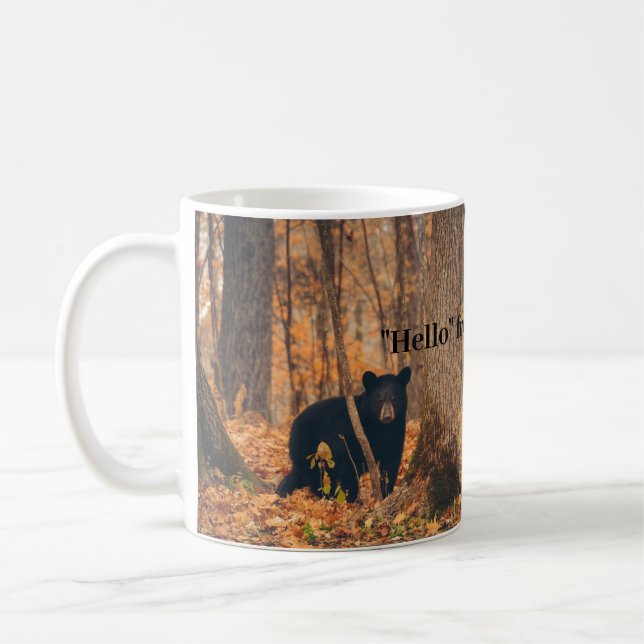 Taza De Café Hola de Wisconsin con el oso negro (Izquierda)