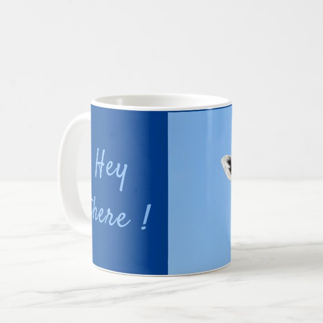 Taza De Café Hola, divertida foto de Giraffe con texto (Anverso izquierdo)