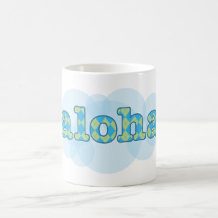 Taza De Café Hola en Hawaiian - hawaiana con el modelo del