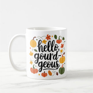 Taza De Café Hola gourd-geous, hola otoño