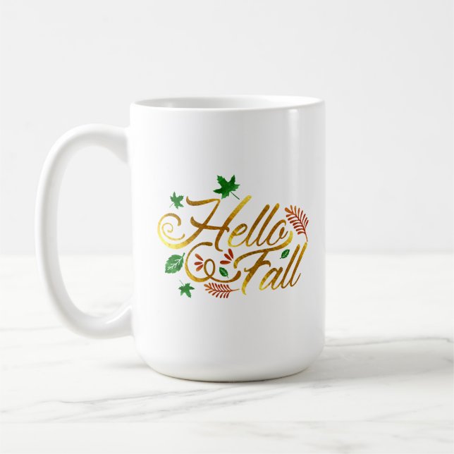 Taza De Café Hola hojas de otoño (Izquierda)