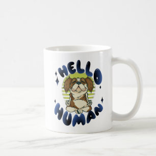 Taza De Café Hola humano Perro de yoga meditando