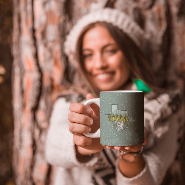 Taza De Café Hola invierno Escena de Nieve Forestal de Texas (Subido por el creador)