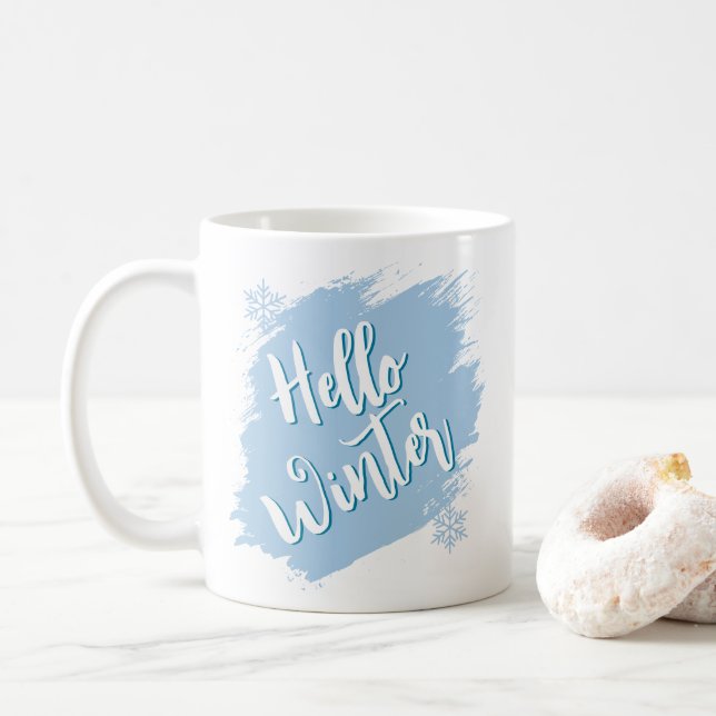 Taza De Café Hola Invierno Frío Invierno (Con donut)