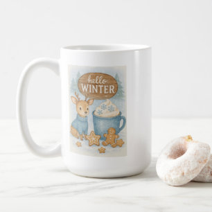 Taza De Café Hola Invierno.Rínter acogedor, Cacao caliente, Gin