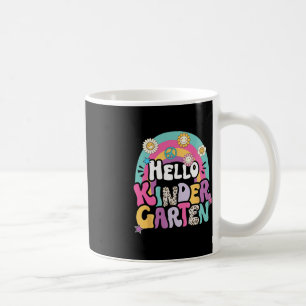 Taza De Café Hola Kindergarten De Vuelta Al Chica De Maestros