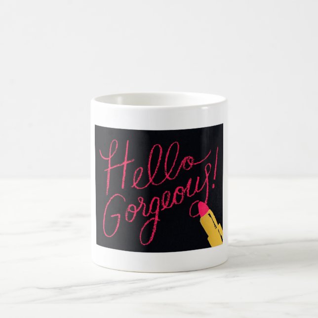 Taza De Café Hola lápiz labial magnífico (Centro)