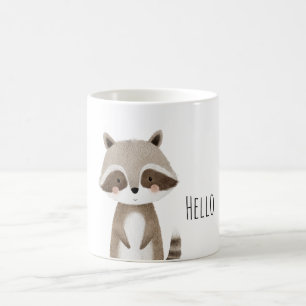 Taza De Café Hola Mapache Animal Lindo