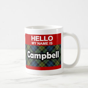 Taza De Café Hola mi nombre es Campbell Scottish Tartan