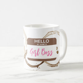 Taza De Café Hola Mi nombre es CHICA BOSS Nametag Coffee Rings
