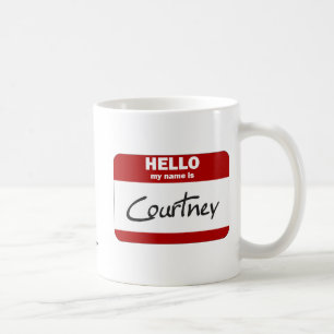 Taza De Café Hola mi nombre es Courtney (rojo)