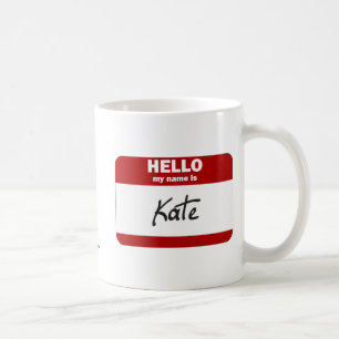 Taza De Café Hola mi nombre es Kate (rojo)