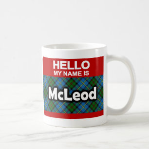 Taza De Café Hola Mi nombre es McLeod Scottish Clan Tartán