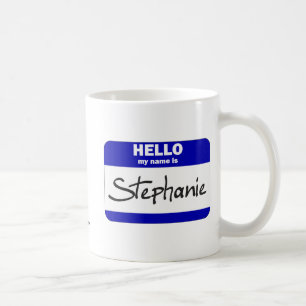 Taza De Café Hola mi nombre es Stephanie (azul)
