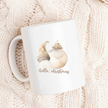 Hola Navidades Beige Gnome Ornament