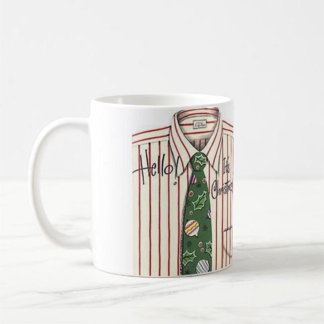 Taza De Café Hola, Navidades Camisa y empate (Izquierda)