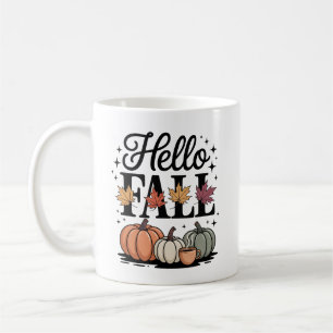 Taza De Café Hola Otoño Calabaza Otoño